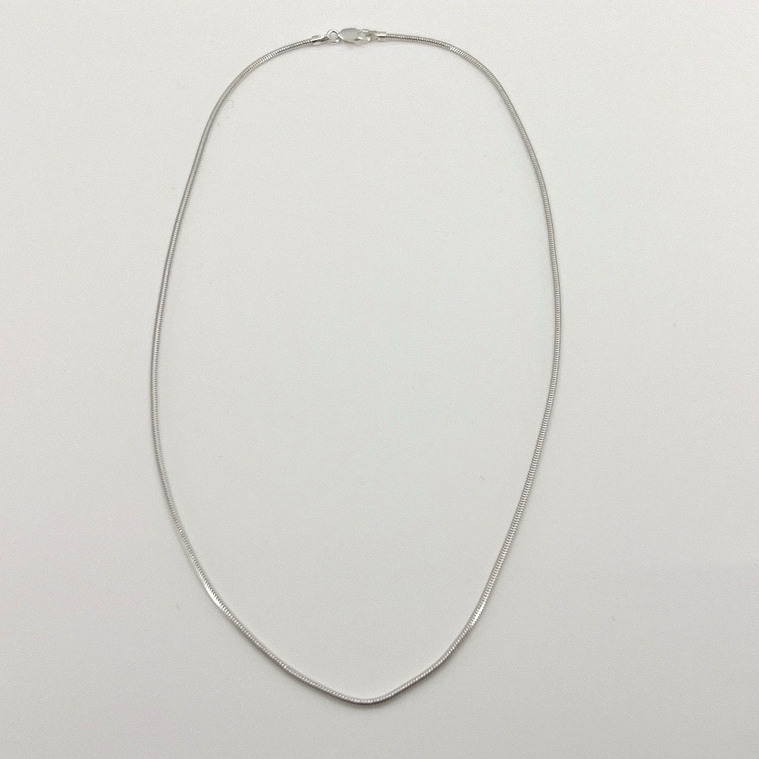 Aqlaperlis Jewellery: Round Snake Chain Necklace Sterling Silver