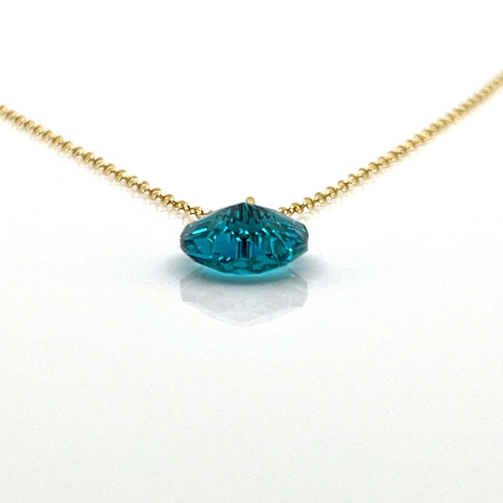 Aqlaperlis Jewellery: December  Blue Zircon Birthstone Crystal Necklace Gold Vermeil