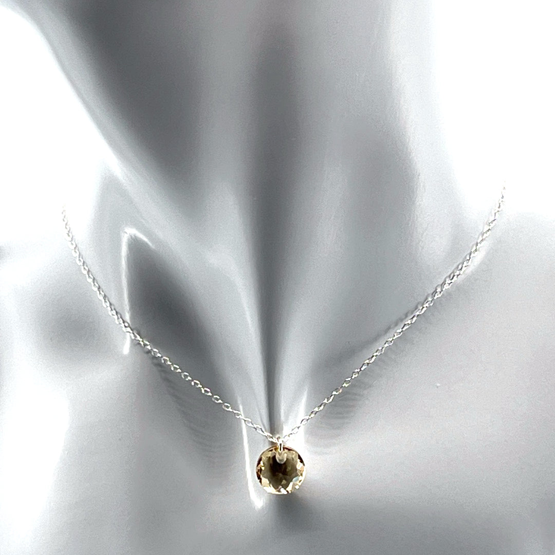 Aqlaperlis Jewellery: November Topaz Birthstone Crystal Necklace Sterling Silver