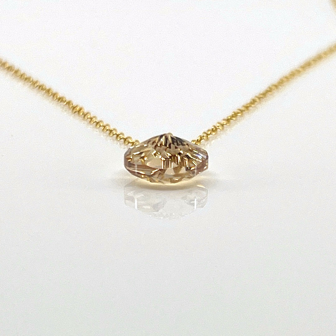 Aqlaperlis Jewellery: November Topaz Birthstone Crystal Necklace Gold Vermeil