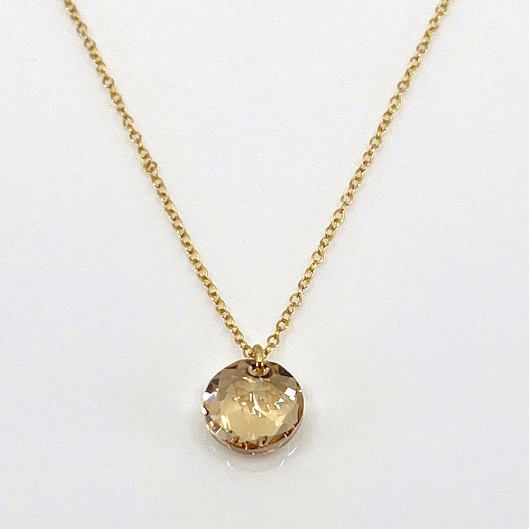 Aqlaperlis Jewellery: November Topaz Birthstone Crystal Necklace Gold Vermeil