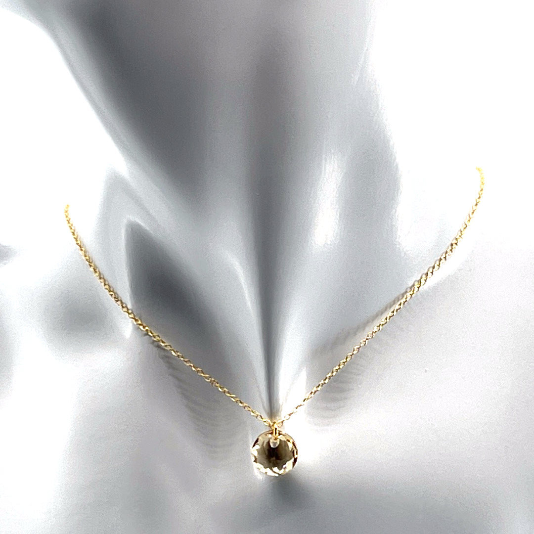 Aqlaperlis Jewellery: November Topaz Birthstone Crystal Necklace Gold Vermeil