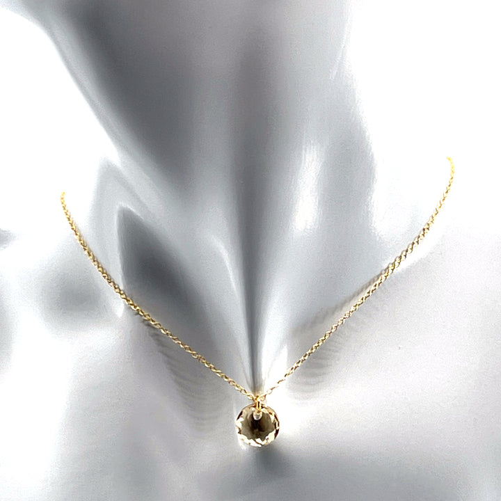Aqlaperlis Jewellery: November Topaz Birthstone Crystal Necklace Gold Vermeil