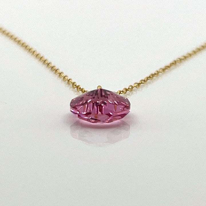 Aqlaperlis Jewellery: October Rose Birthstone Crystal Necklace Gold Vermeil