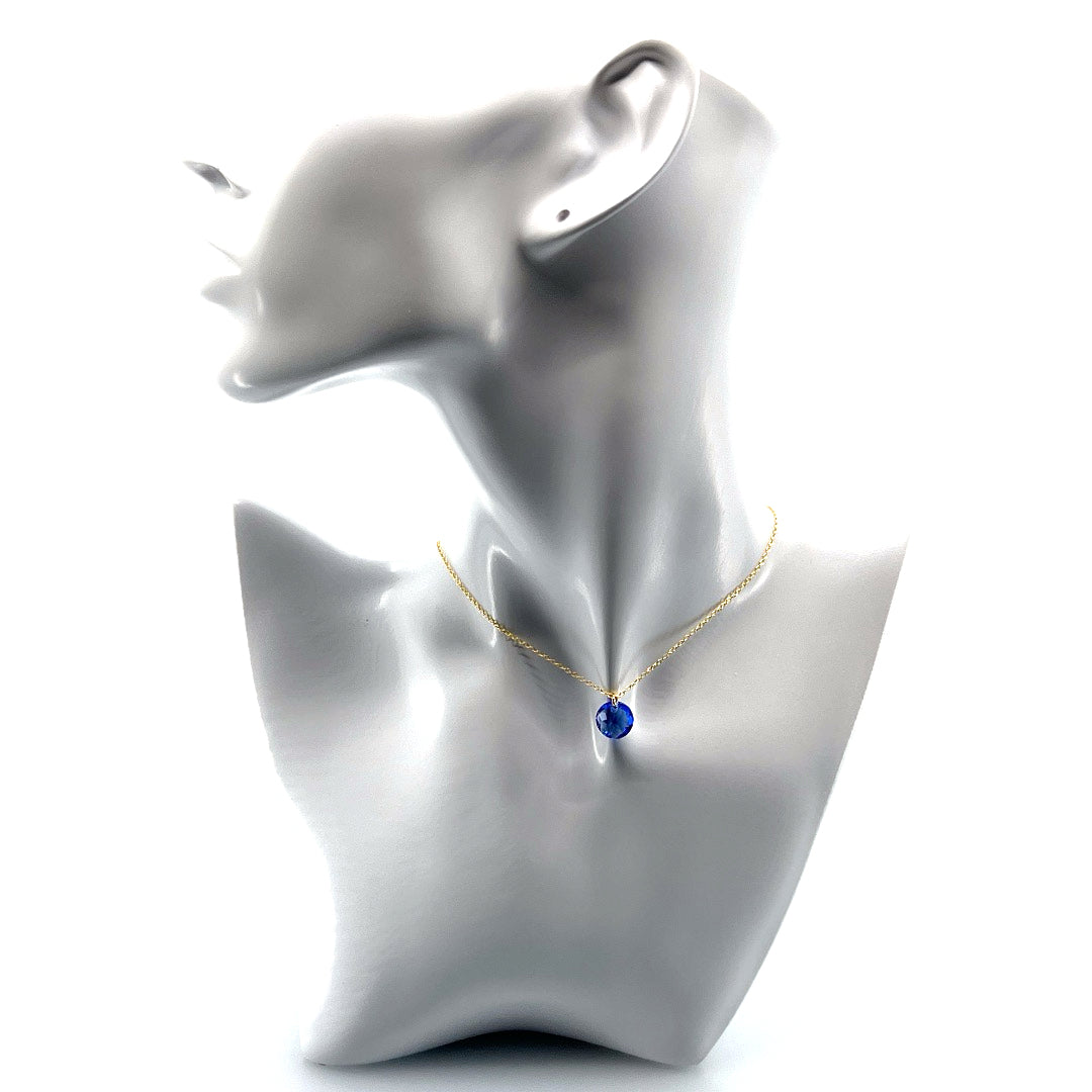 Aqlaperlis Jewellery: September Sapphire Birthstone Crystal Necklace Gold Vermeil