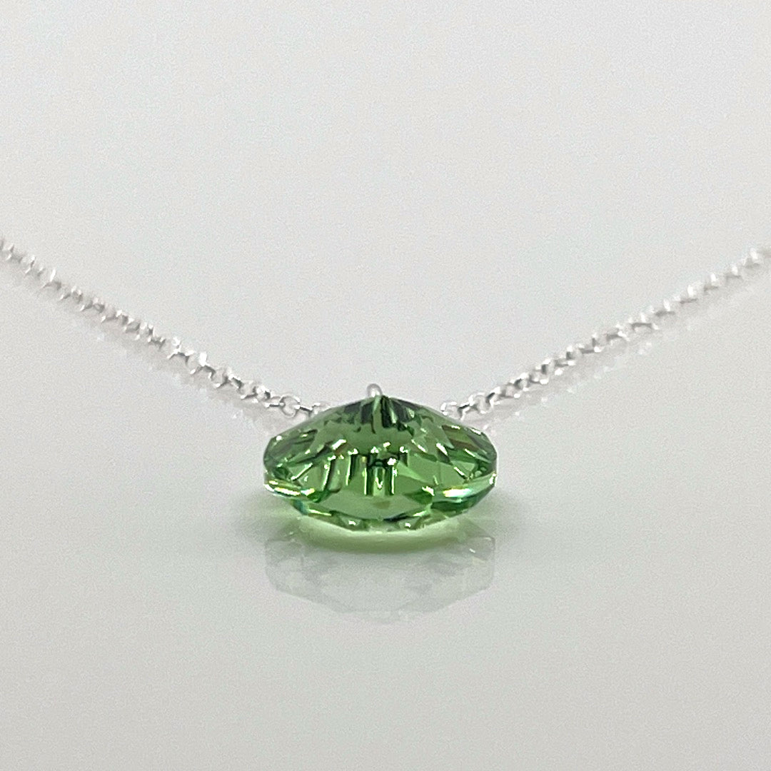 Aqlaperlis Jewellery: August Peridot Birthstone Crystal Necklace Sterling Silver
