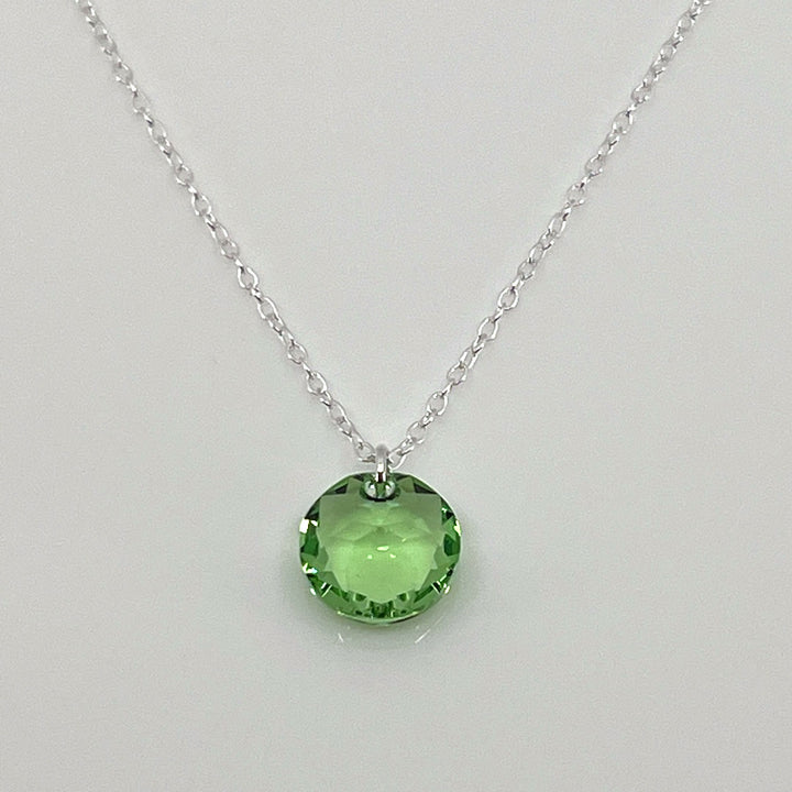 Aqlaperlis Jewellery: August Peridot Birthstone Crystal Necklace Sterling Silver