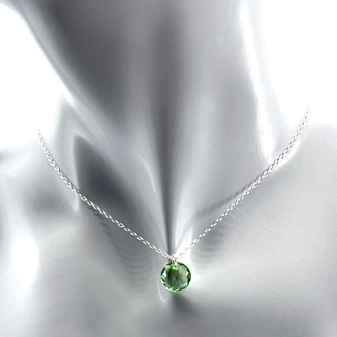 Aqlaperlis Jewellery: August Peridot Birthstone Crystal Necklace Sterling Silver
