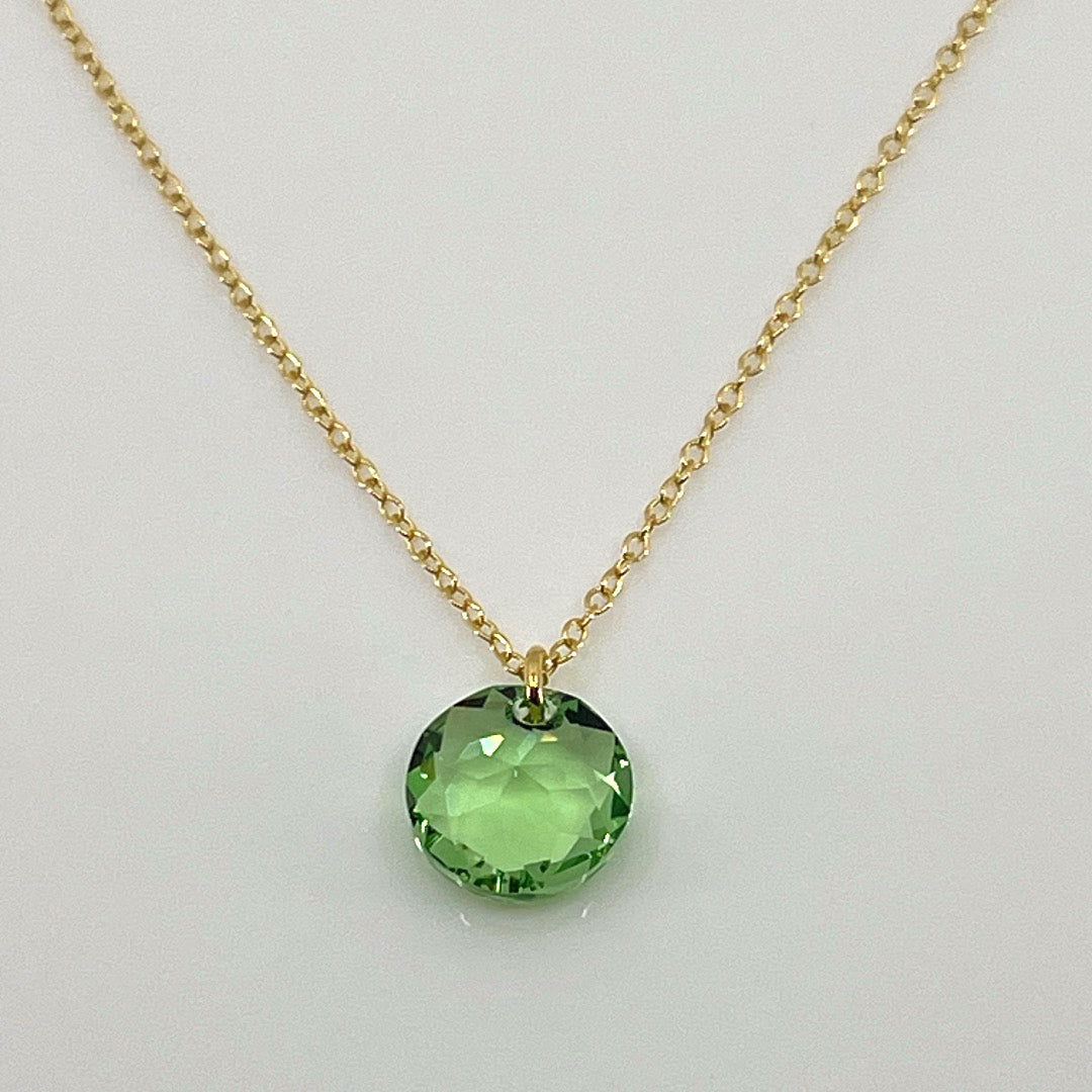 Aqlaperlis Jewellery: August Peridot Birthstone Crystal Necklace Gold Vermeil