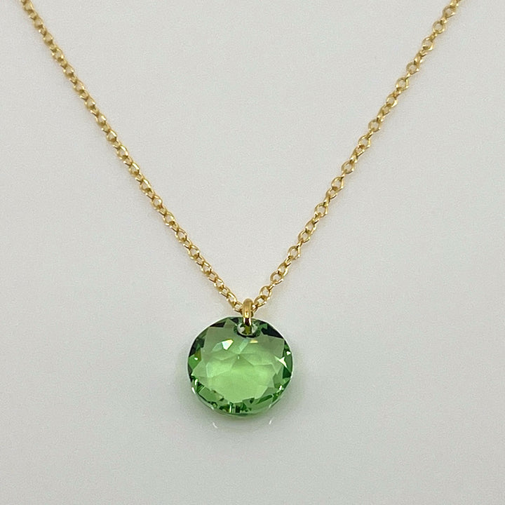 Aqlaperlis Jewellery: August Peridot Birthstone Crystal Necklace Gold Vermeil