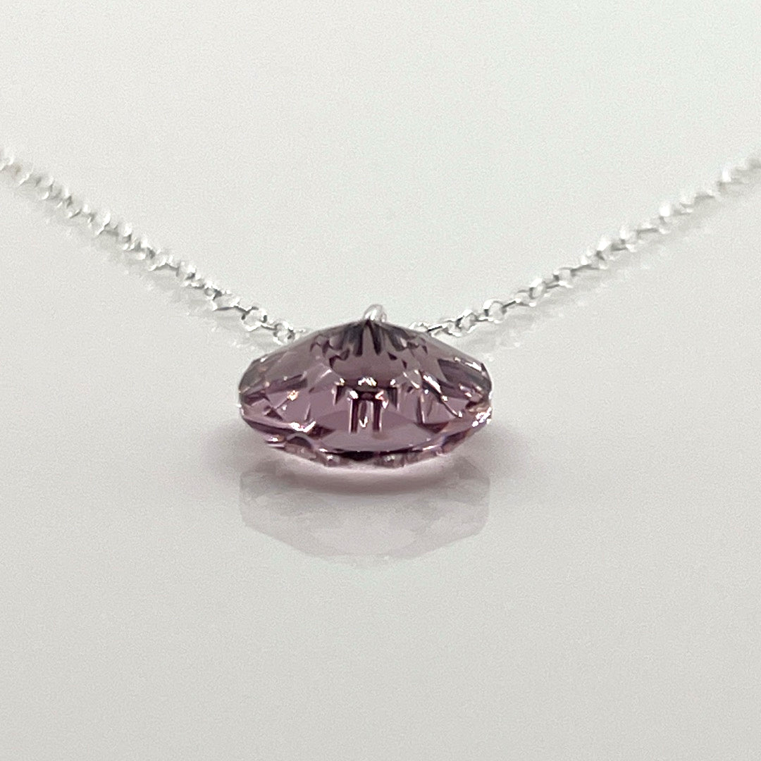 Aqlaperlis Jewellery: June Light Amethyst Birthstone Crystal Necklace Sterling Silver