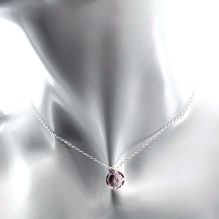 Aqlaperlis Jewellery: June Light Amethyst Birthstone Crystal Necklace Sterling Silver
