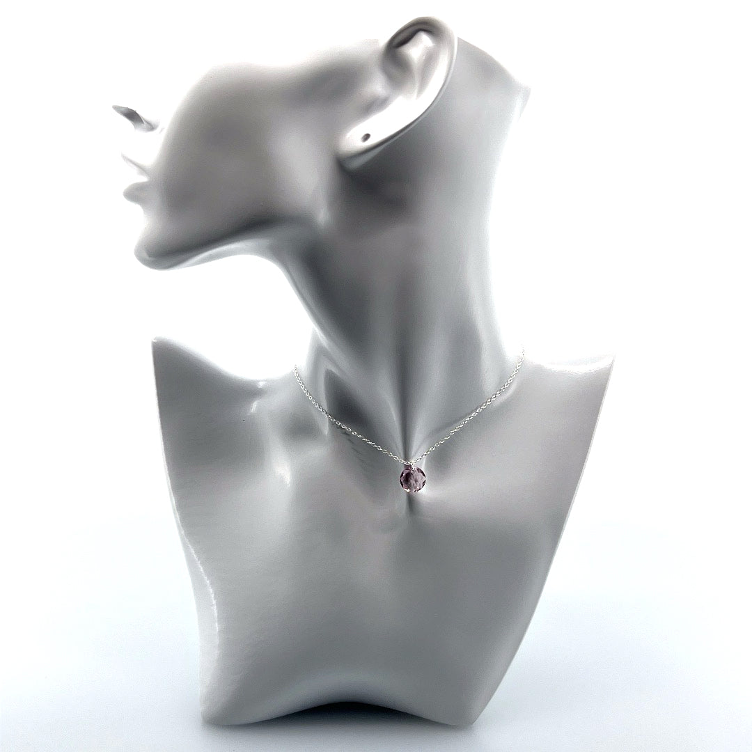 Aqlaperlis Jewellery: June Light Amethyst Birthstone Crystal Necklace Sterling Silver