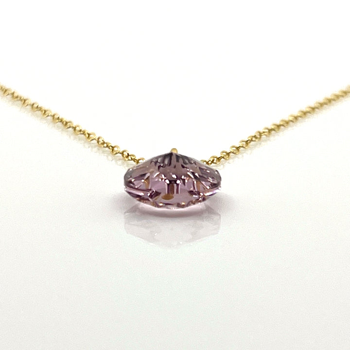 Aqlaperlis Jewellery: June Light Amethyst Birthstone Crystal Necklace Gold Vermeil