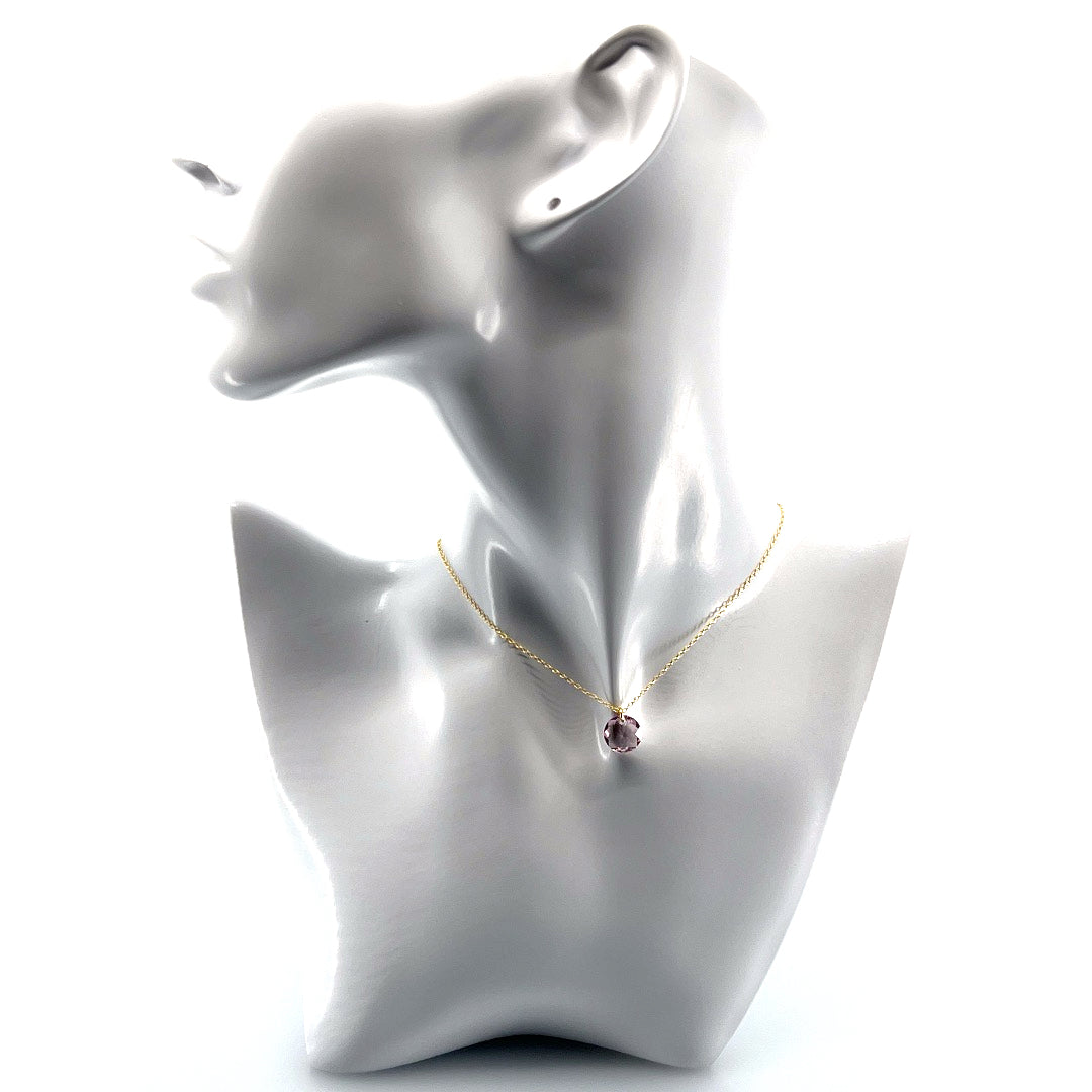 Aqlaperlis Jewellery: June Light Amethyst Birthstone Crystal Necklace Gold Vermeil