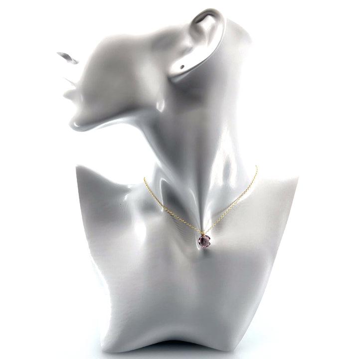 Aqlaperlis Jewellery: June Light Amethyst Birthstone Crystal Necklace Gold Vermeil