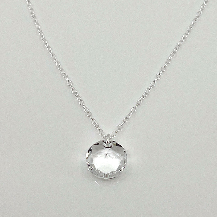 Aqlaperlis Jewellery: April Crystal Birthstone  Necklace Sterling Silver