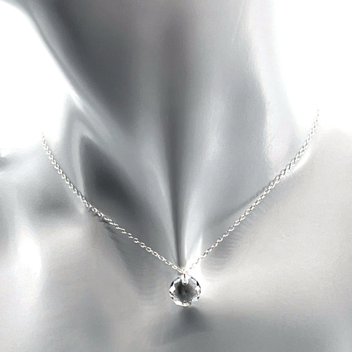Aqlaperlis Jewellery: April Crystal Birthstone  Necklace Sterling Silver