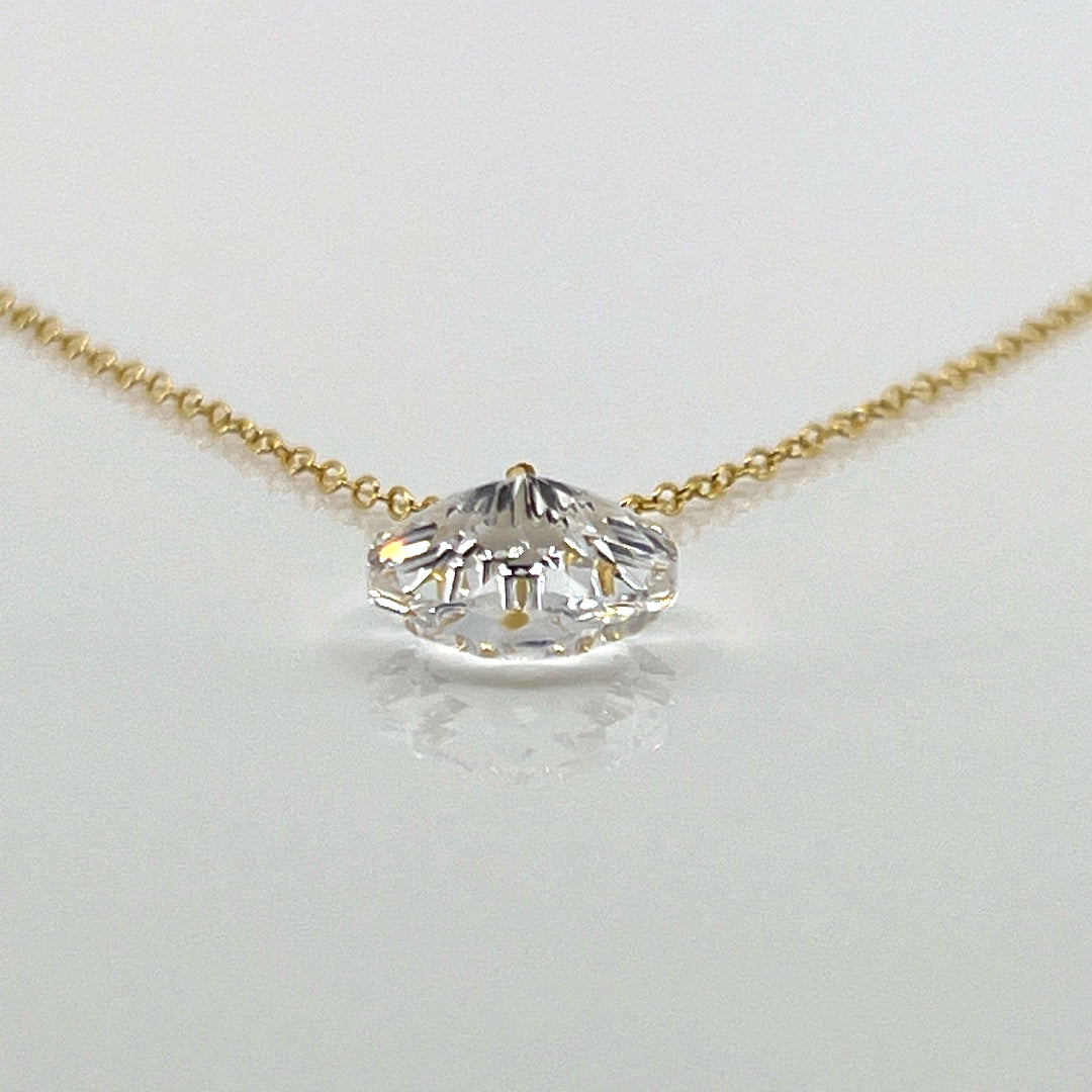 Aqlaperlis Jewellery: April Crystal Birthstone  Necklace Gold Vermeil