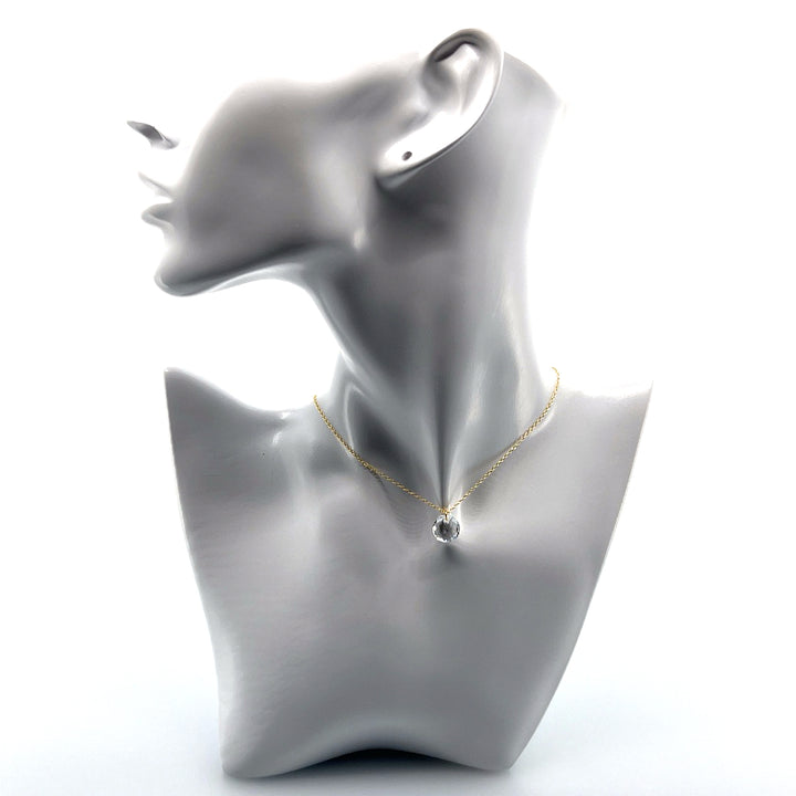 Aqlaperlis Jewellery: April Crystal Birthstone  Necklace Gold Vermeil