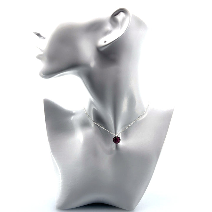 Aqlaperlis Jewellery: February Amethyst Birthstone Crystal Necklace Sterling Silver
