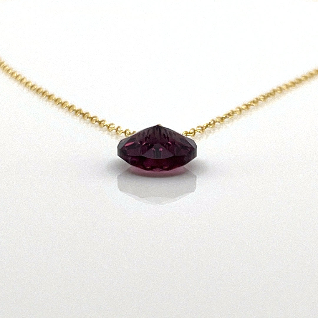 Aqlaperlis Jewellery: February Amethyst Birthstone Crystal Necklace Gold Vermeil