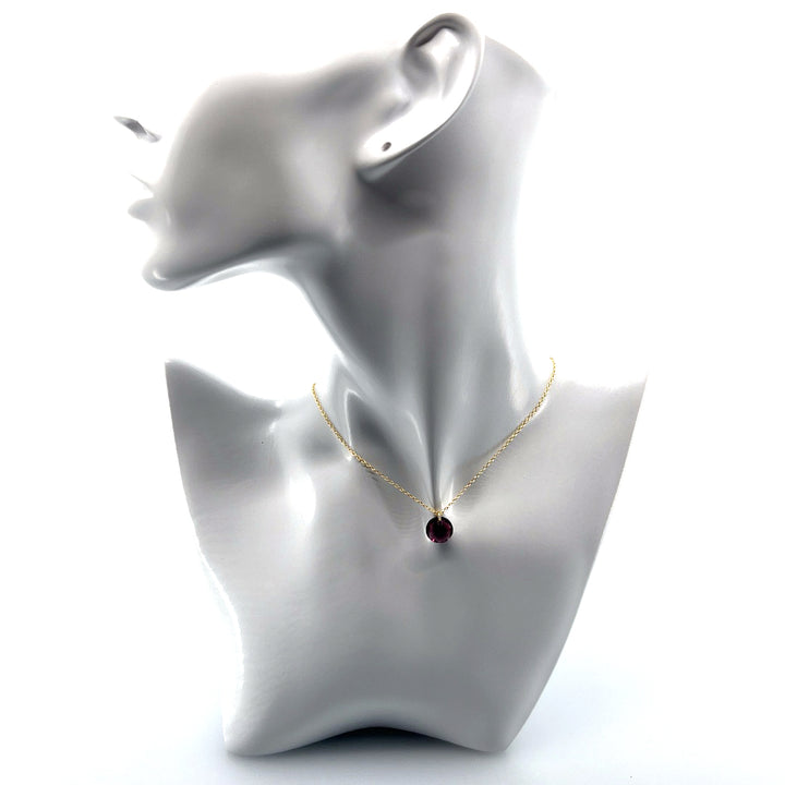 Aqlaperlis Jewellery: February Amethyst Birthstone Crystal Necklace Gold Vermeil