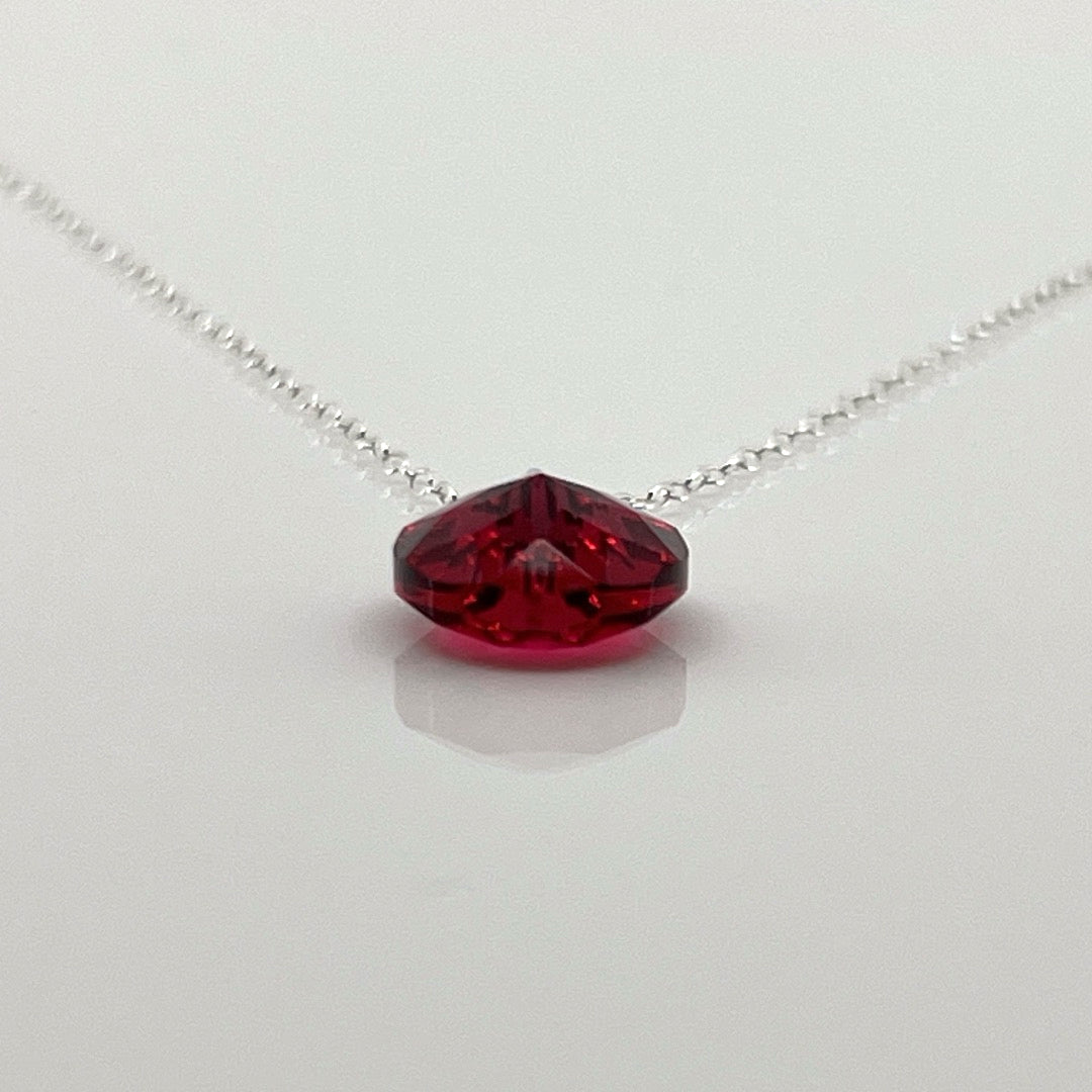 Aqlaperlis Jewellery: January Garnet Birthstone Crystal Necklace Sterling Silver