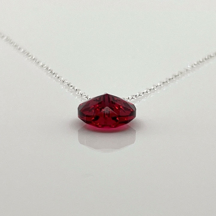 Aqlaperlis Jewellery: January Garnet Birthstone Crystal Necklace Sterling Silver