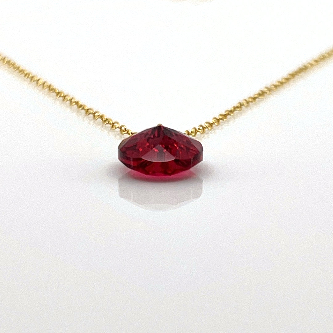 Aqlaperlis Jewellery: January Garnet Birthstone Crystal Necklace Gold Vermeil