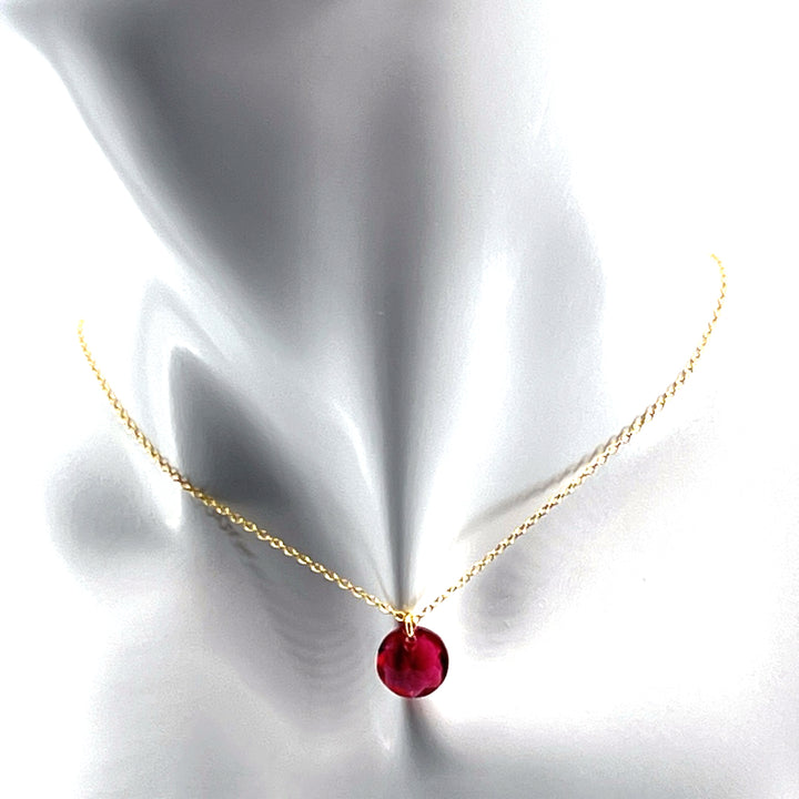 Aqlaperlis Jewellery: January Garnet Birthstone Crystal Necklace Gold Vermeil