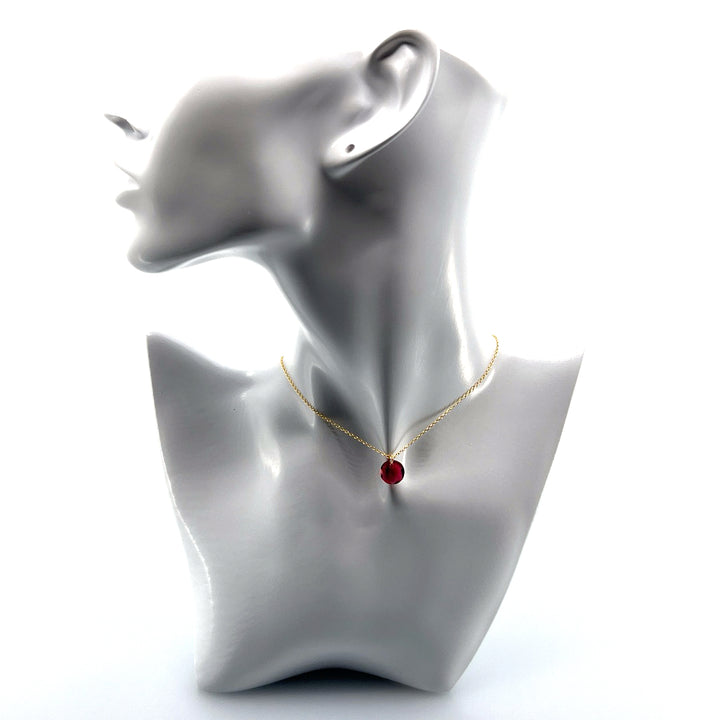 Aqlaperlis Jewellery: January Garnet Birthstone Crystal Necklace Gold Vermeil