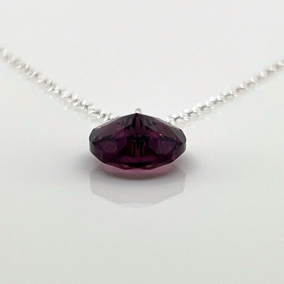 Aqlaperlis Jewellery: February Amethyst Birthstone Crystal Necklace Sterling Silver