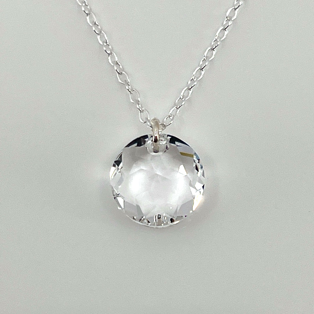 Aqlaperlis Jewellery: April Crystal Birthstone  Necklace Sterling Silver