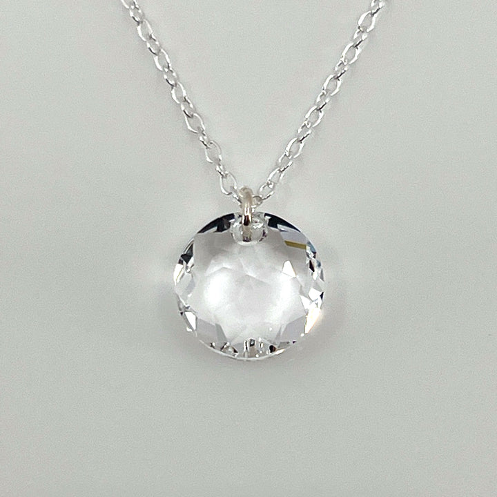 Aqlaperlis Jewellery: April Crystal Birthstone  Necklace Sterling Silver