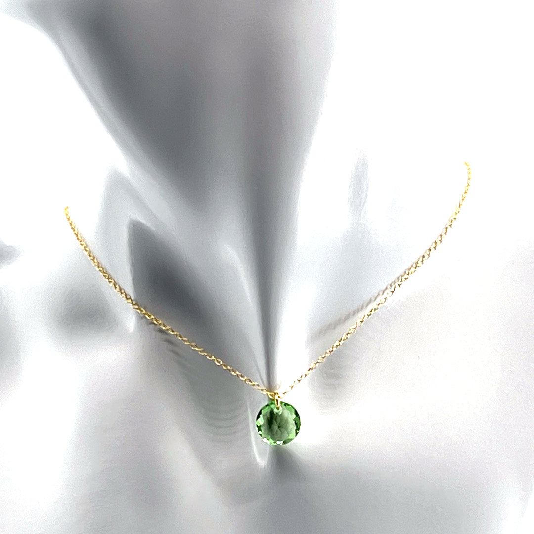 Aqlaperlis Jewellery: August Peridot Birthstone Crystal Necklace Gold Vermeil