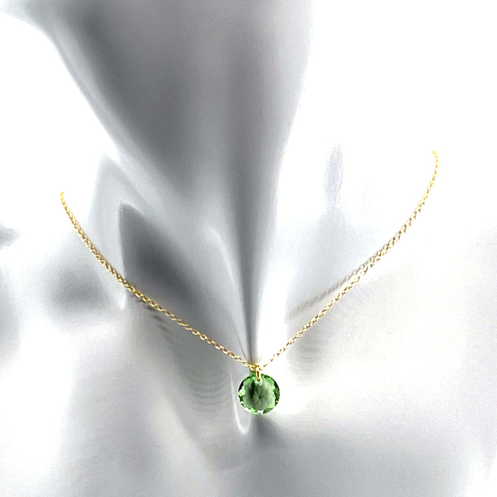 Aqlaperlis Jewellery: August Peridot Birthstone Crystal Necklace Gold Vermeil