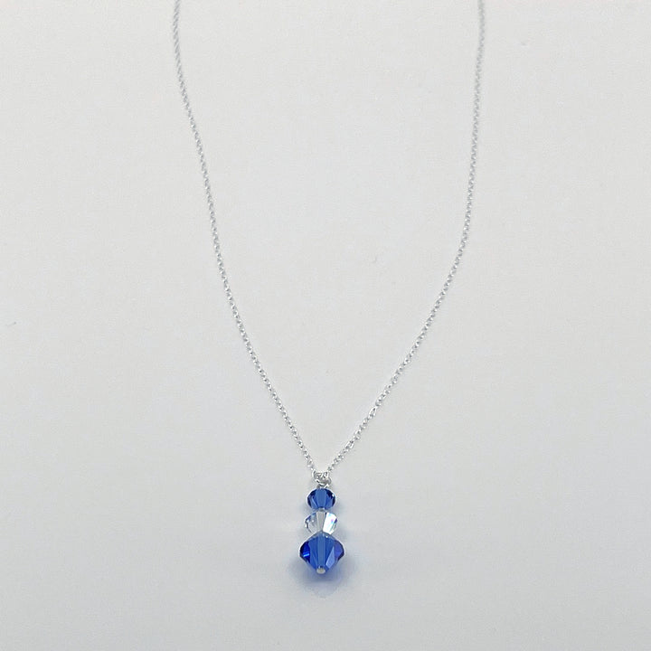 Aqlaperlis Jewellery: Sapphire Blue AB Crystal Beads Sterling Silver Necklace