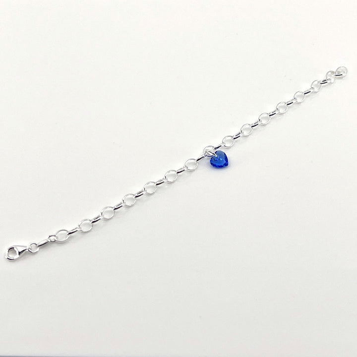 AQLAPERLIS JEWELLERY Sapphire Blue Crystal Heart Bracelet