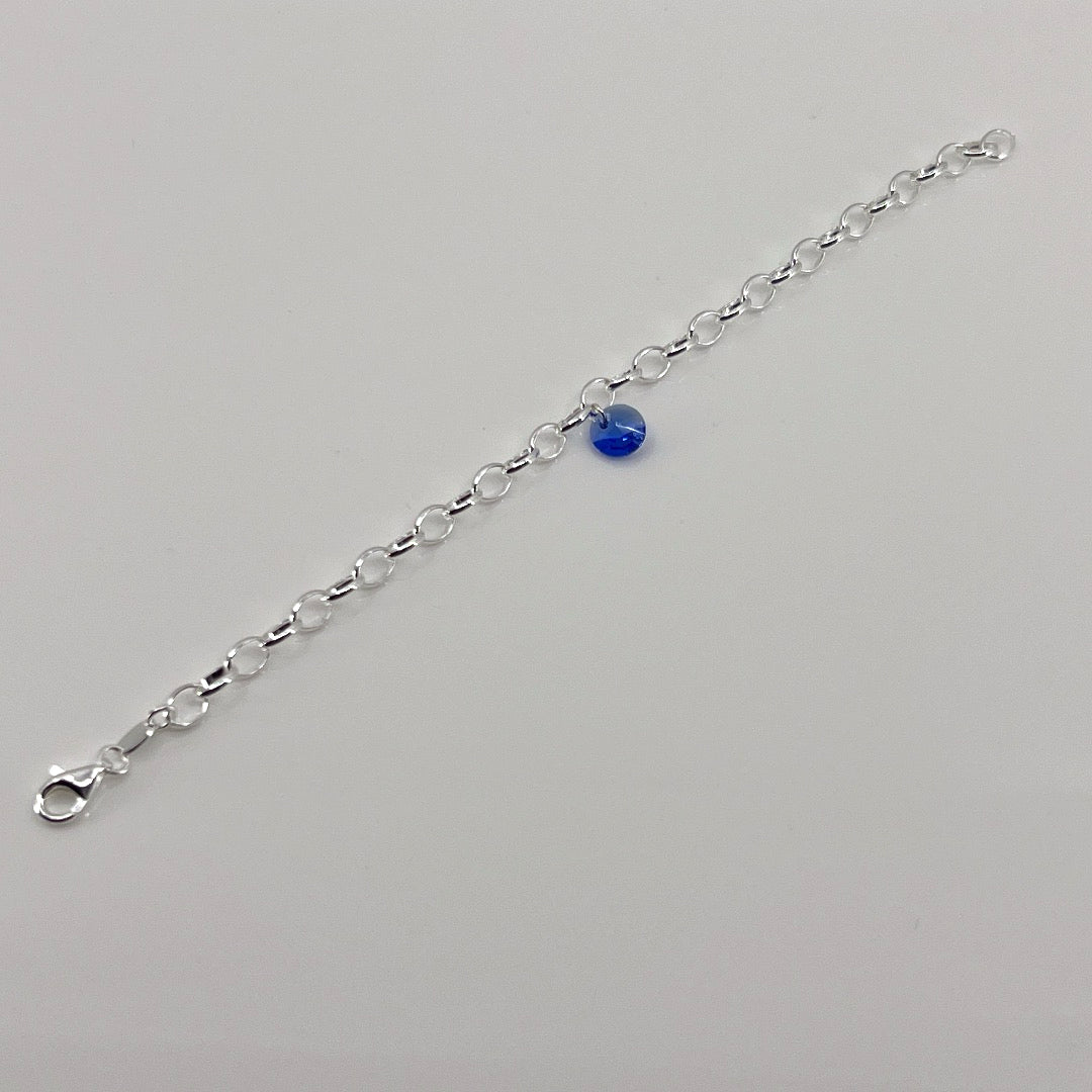 AQLAPERLIS JEWELLERY Sapphire Blue Round Cut Crystal Bracelet