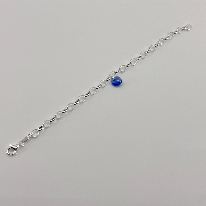 AQLAPERLIS JEWELLERY Sapphire Blue Round Cut Crystal Bracelet