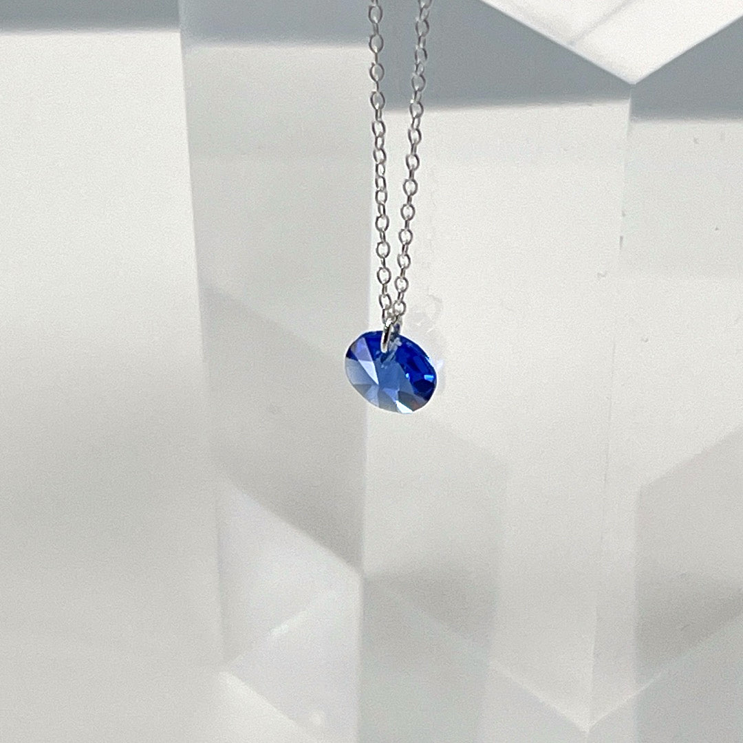 Aqlaperlis Jewellery: Sapphire Blue Round Cut Crystal Necklace