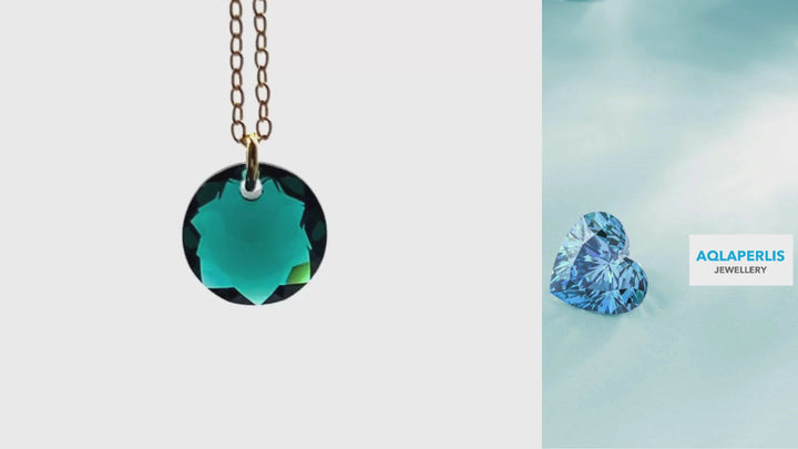 Aqlaperlis Jewellery: May Emerald Birthstone Crystal Necklace Gold Vermeil