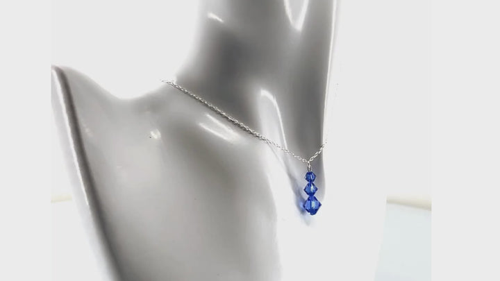 Aqlaperlis Jewellery: Sapphire Blue CrystalBeads Necklace