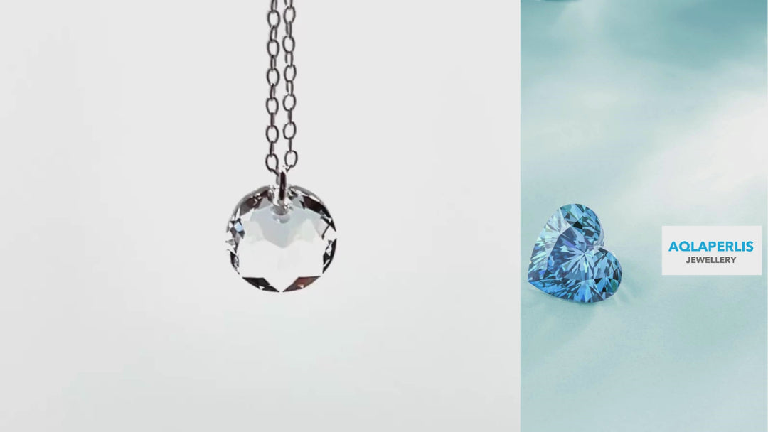 Aqlaperlis Jewellery: April Crystal Birthstone  Necklace Sterling Silver