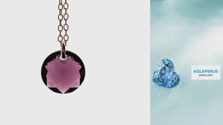 Aqlaperlis Jewellery: February Amethyst Birthstone Crystal Necklace Gold Vermeil