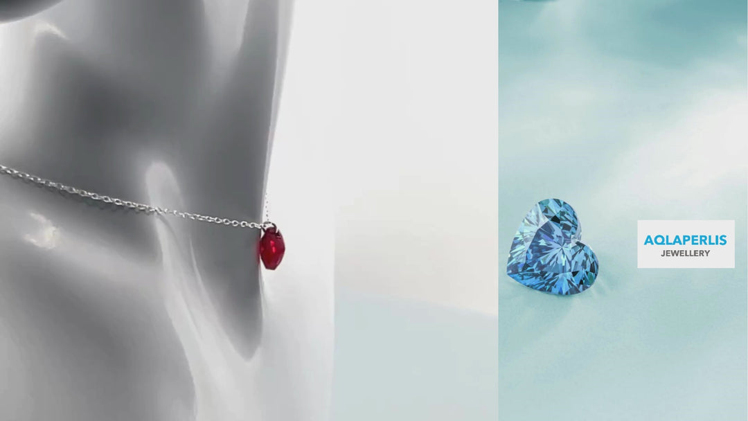 Aqlaperlis Jewellery: July Ruby Birthstone Crystal Necklace Sterling Silver