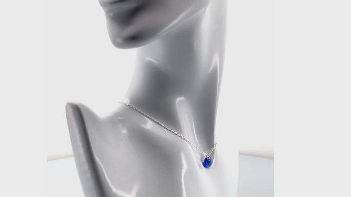 Aqlaperlis Jewellery: Sapphire Blue Round Cut Crystal Necklace