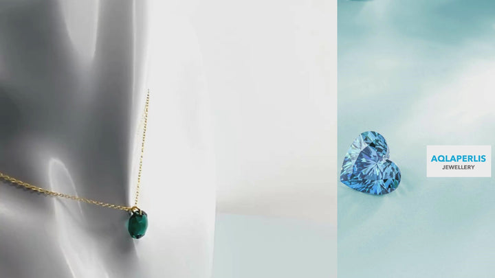 Aqlaperlis Jewellery: May Emerald Birthstone Crystal Necklace Gold Vermeil