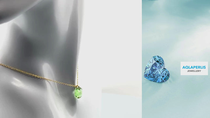 Aqlaperlis Jewellery: August Peridot Birthstone Crystal Necklace Gold Vermeil
